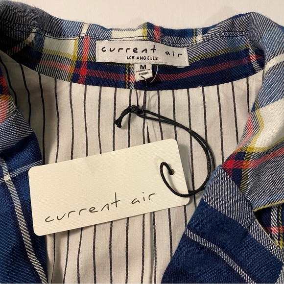 Current Air Anthropologie Blue Plaid Elbow Patch Blazer - Picture 8 of 12